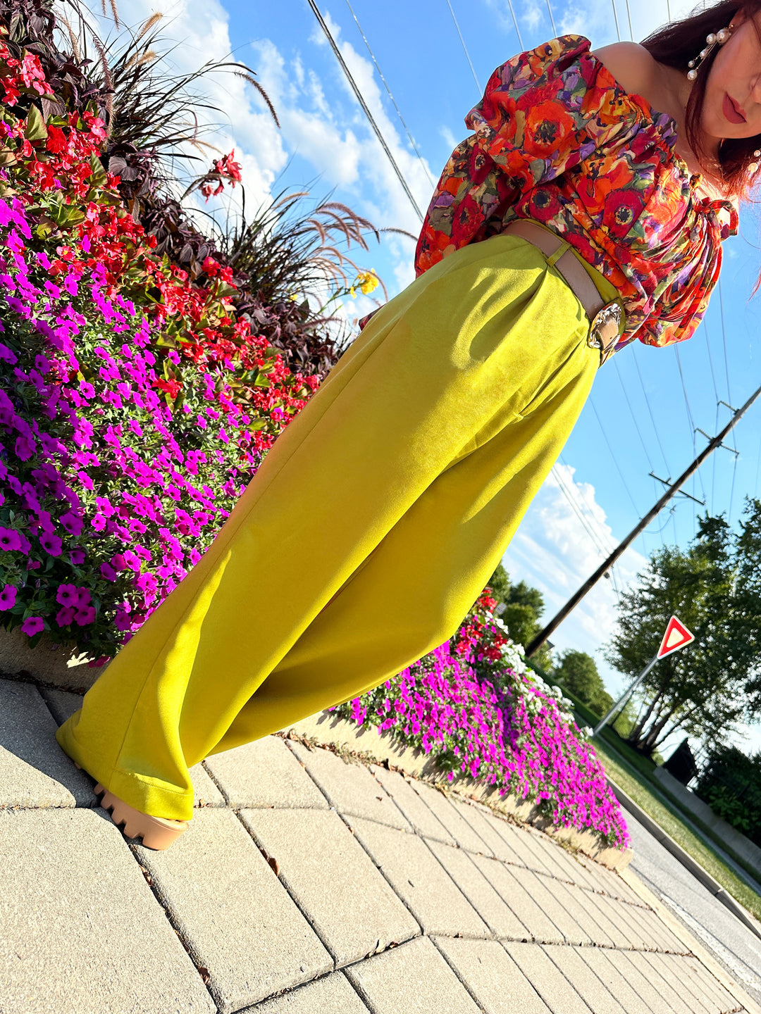 Green Lemonade Pleated Trousers